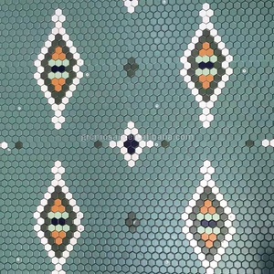 Hình Lục Giác Màu Đen Và Trắng Gạch Lát Sàn Gạch Sứ Trang Trí Mô Hình Khảm - Product Image 5