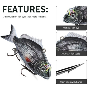 Esca Rigida Snapper VIB Multi-misura Multi-colore, Esca Viva in Plastica con Ganci, Rivestimento Stampato in 3D, Esca Bionica <span class=keywords><strong>per</strong></span> <span class=keywords><strong>Pesca</strong></span>, Articolo Transfrontaliero - Product Image 4