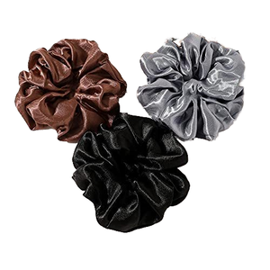 Chouchous en satin de soie surdimensionnés de qualité supérieure, élastiques doux sans plis pour femmes, grands accessoires capillaires en soie pour cheveux épais et bouclés - Product Image 4