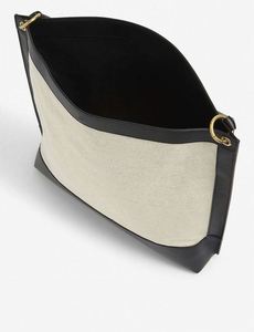 Sac hobo tendance pour femme, design en cuir et toile, couleurs contrastées - Product Image 4