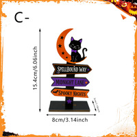 Décorations Artisanales en Bois Personnalisées pour Festivals, Étiquettes en Bois Imprimées en Couleurs avec Slogan Citrouille pour Table, pour Halloween