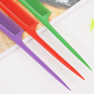 Colorful Pointed Tail Hair Combs Large Professional Salon Styling Tool Plastic Hair Comb Random Color - Product Image 2