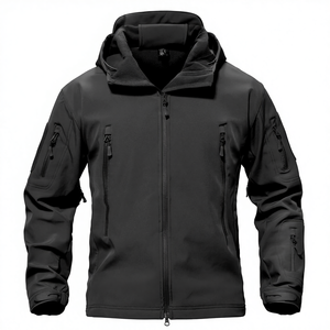 Veste de randonnée spéciale à coque souple, doublée de polaire chaude d'hiver, respirante, avec fermeture éclair et capuche imperméable - Product Image 1