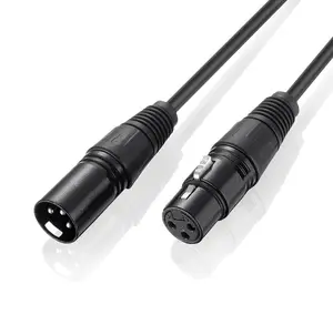 Atacado xlr para xlr cabo 3m 5m 10m 20m 100m conector de cabo de áudio mic profecional 3 pinos macho para fêmea microfone xlr cabo