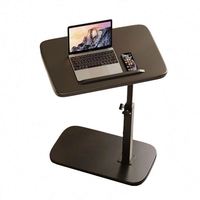 Table basse mobile en MDF nordique Table d'appoint pour canapé Table élévatrice en MDF noyer noir