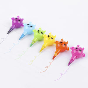 FUNWOOD GQC 5 IN 1スタッカブルクレヨン、ミックスカラー動物型クレヨンペン - Product Image 3