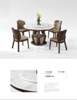 Nuevos Diseños de Mesa de Comedor Redonda Extensible con Centro Giratorio, Tablero de Mármol, Estilo Moderno, 6 Plazas, para Hogar y Hotel