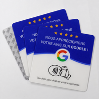 Carte NFC Google NFC française, autocollant en acrylique étanche de 10 cm, code QR dynamique personnalisé en plusieurs langues pour la revente