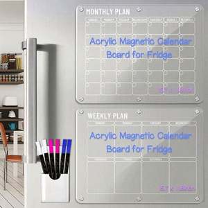 Calendario Magnético Reutilizable de Acrílico Personalizado con Marco para Fotos y Tablero de Notas para Refrigerador - Product Image 2