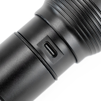 Lampe torche LED portable d'urgence extérieure en alliage d'aluminium, zoom télescopique, 5 modes d'éclairage, rechargeable Type-C, interrupteur central