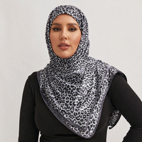 Écharpe longue en satin de soie imprimé léopard réversible, durable, vente en gros d'usine, motif personnalisé, pour femme, cheveux, cou, hijab, châle