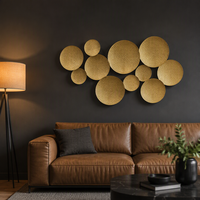 Décoration murale en métal, grande taille, vente en gros, accent décoratif pour la maison, 103,51*5,72*59,69 CM, décoration murale en métal doré pour la maison, luxe