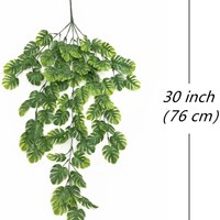 Fleurs artificielles en plastique effet écaille de tortue, fausse plante murale, décoration intérieure, verdure décorative, feuilles vertes, DIY