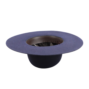 100% Thỏ lông cảm thấy Mũ Cơ Quan Nhà Máy Nhà cung cấp Mũ Fedora mới phong cách cổ điển mở vương miện ruy băng màu tím - Product Image 6