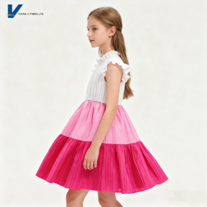 Vestido Casual Tipo Blusa con Mangas Farol y Cuello Redondo en Color Sólido para Niñas de <span class=keywords><strong>10</strong></span> Años, Estilo Princesa, para Fiestas de Verano, Largo hasta la Rodilla, Corte en A - Product Image 4