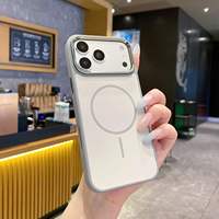 Coque Arrière Magnétique Unie Mate Souple en TPU + PC Rigide pour iPhone 18 17 Air 15 14 13 12 11 16 Pro Max, Compatible Charge Sans Fil