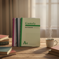Cahier à spirales A4 avec couverture en papier, cahier d'exercices pour étudiants et enfants avec 80 feuilles