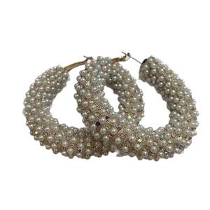 Boucles d'oreilles créoles en argent S925 avec perles d'imitation et zircon, bijoux de fête pour femmes, boucles d'oreilles tendance - Product Image 5