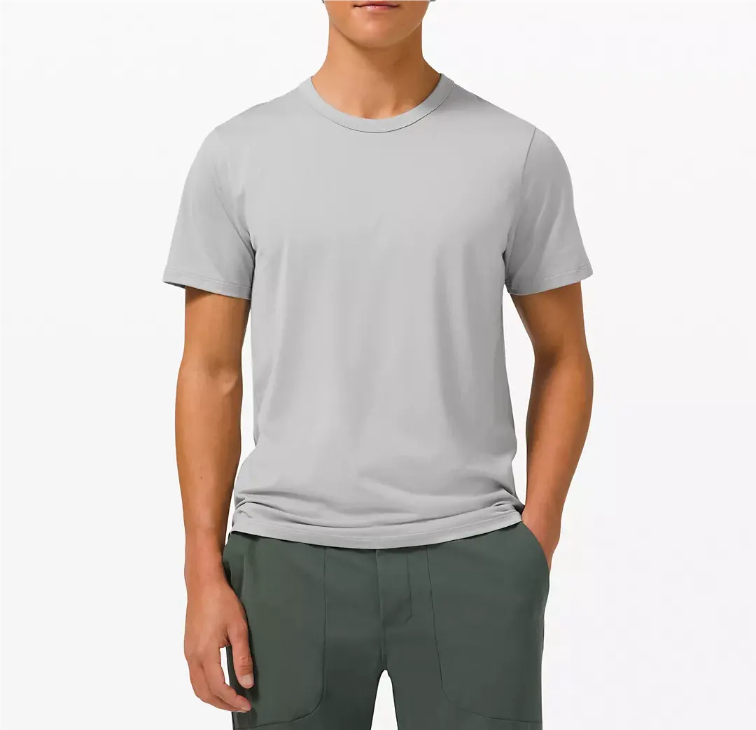 サンプルファンダメンタルTシャツジムスポーツTシャツ男性用リラックスフィット速乾性半袖ベーシックTシャツ