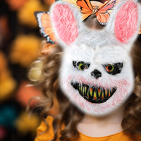 Masque de Lapin Sanglant d'Halloween Personnalisable, Masques d'Animaux Réalistes pour Cosplay, Soirée Masquée et Fournitures