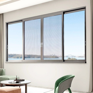 <span class=keywords><strong>Finestre</strong></span> Scorrevoli in Lega di Alluminio Resistenti agli Urti con Griglia per Camere d'Albergo Moderne e Cucine, Doppio Vetro Temperato Trasparente Scorrevole - Product Image 1