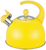 Bouilloire à sifflet en acier inoxydable rouge classique de 2,5 L Pot à thé à eau à fond à induction Capacité de 3L avec design classique en plastique