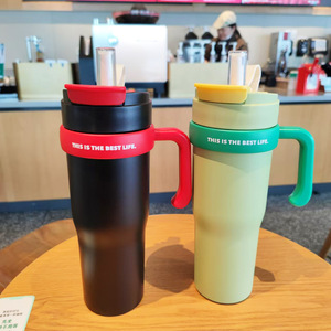 Stainless Steel Tumbler 900ml Double Wall Vacuum Insulated With Straw And Handle For Travel Outdoor Use - Product Image 3