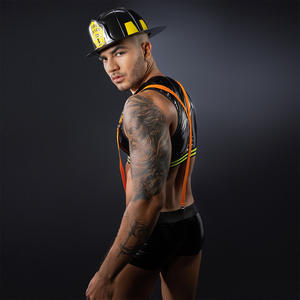 performance wear stripper outfit Performance Sex Underwear for Men Breathable <strong>Fireman</strong> Role-Playing Suit for Nightclub Bar Model - Product Image 1