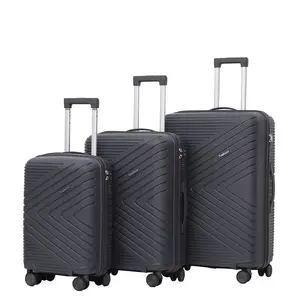 Nhà máy trực tiếp bán buôn PP hành lý đặt 20 inch hành lý xe đẩy Túi 4 miếng PP hành lý Bộ Du Lịch với 360 độ bánh xe