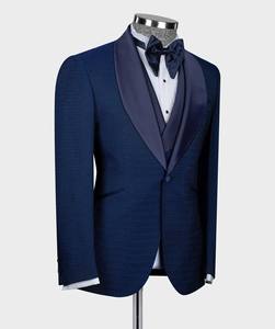MTM Nouvel Arrivage Costumes pour Hommes Italiens <span class=keywords><strong>Bleu</strong></span> <span class=keywords><strong>Marine</strong></span> pour Mariage Tuxedos de Marié Slim Fit <span class=keywords><strong>Blazer</strong></span> de Fête de Bal 3 Pièces Costume Formel - Product Image 2