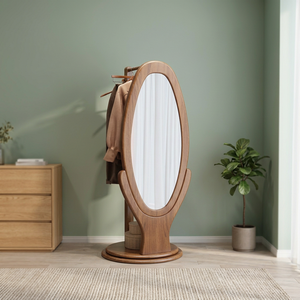 Miroir sur pied en bois avec design rotatif pour usage domestique - Product Image 4