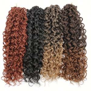 Lot de mèches synthétiques pré-étirées Hawaii Curl 18 pouces, effet vague océanique, pour tresses au crochet, teintes naturellement, en fibre haute température, type Butterfly Locs - Product Image 5