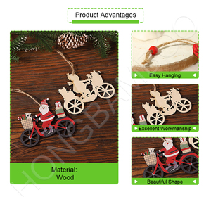 Adorno Navideño de Madera Artesanal Ecológico, Muñeco de Nieve, Papá Noel, Árbol de Navidad, Colgante en Caja, Decoración para el Hogar, Juguetes para Niños - Product Image 3
