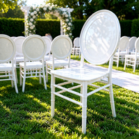 Chaises Chiavari Blanches Empilables en Résine PP pour Mariages, Chaises Napoléon Imperméables pour Banquets et Événements Hôteliers (Vente en Gros)