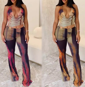 Mono Sexy Informal para Mujer Viviblook Z0113JP01, Mono de Talla Grande sin Mangas con Estampado de Malla Transparente y Aberturas - Product Image 2