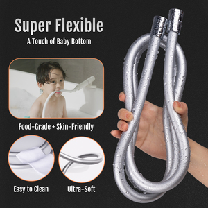 Durable Food Grade <strong>High</strong>-End <strong>Quality</strong> WRAS NSF Certified Flexible Light Silver <strong>Silicone</strong> Shower <strong>Hose</strong> for Modern Bathroom Setup - Product Image 4