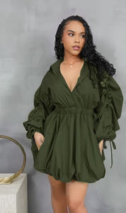 A-3XL autunno 2025 manica lunga bel tutù abito con maniche arricciato a maniche plissettate stile dolce abiti Casual Slim Fit - Product Image 5