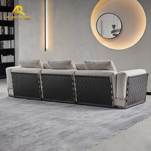 Juego de sofás de <span class=keywords><strong>3</strong></span> plazas modernos de alta calidad al por mayor, sofás y sofás cómodos para Villa, muebles de cuero para sala de estar - Product Image 3