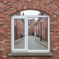 Ventana de PVC con Diseño Postmoderno, Vidrio Templado y Simulación de Paneles Divididos, Antirrobo, Directo de Fábrica para Villas