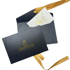 Enveloppe en papier ruban personnalisée pour les affaires de marque Carte de remerciement Invitation de fête de mariage Peut contenir une enveloppe à logo en feuille d'or personnalisée