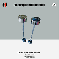 Mancuernas Mini Cromadas con Agarre Curvo, Cabezas Redondas de Metal, Estructura Duradera para Equipos de Gimnasio Profesional