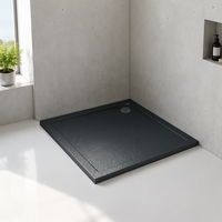 Bac de douche carré moderne en acrylique noir personnalisable - Sortie d'usine
