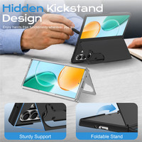 Coque rigide anti-traces de doigts en PC pour Samsung Z Fold 8 Ultra 8 7 6 avec protection intégrale de la charnière et support caché intégré – Housse hybride pour téléphone portable