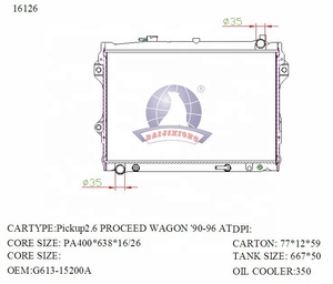Radiador de Aluminio para Mazda B2600 B2600i Pickup <span class=keywords><strong>1990</strong></span>-1999, Accesorios G60715200 G61315200S 16126 - Product Image 3