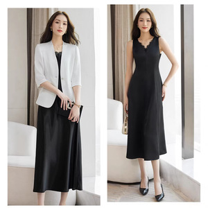 Women's Linen Blazer White Three Quarter Sleeve Collarless Summer Thin Style Elegant Petite Solid Color Breathable Suit - Product Image 1