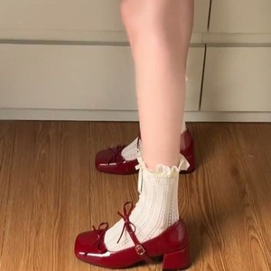 Stunning low-cut chunky heeled <b>shoes</b>, new 2026 style, sweet <b>bow</b> to match skirts - Product Image 6