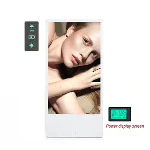 Портативный 43 дюймов рекламируя игрока подвижный полный цвет ОС Android водонепроницаемый киоск цифровой экран на открытом воздухе на колесах с батареей