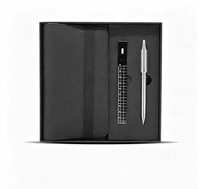 Ensemble cadeau stylo et carnet en PU bleu avec boîte personnalisée pour la papeterie de bureau de direction et la vente en gros