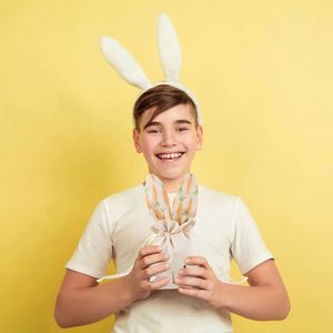 Bolsas con Cordón de Orejas de Conejo de Pascua - Bolsitas de Regalo de Algodón Pastel para Recuerdos de Fiesta de Búsqueda de Huevos - Product Image 3