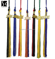 Chapeau de graduation bicolore violet/blanc de la marque SC avec pompon 2027, pompons 100% polyester de haute qualité
